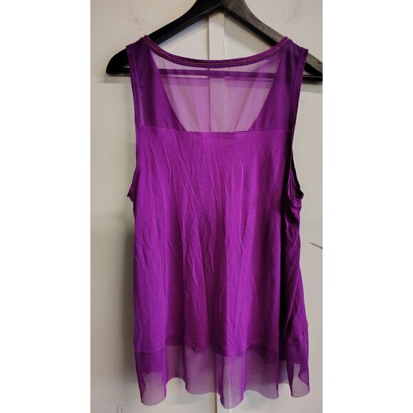 Jennifer Lopez XL Women's Purple Sleeveless Flowy Mesh Tank - Picture 2 of 6